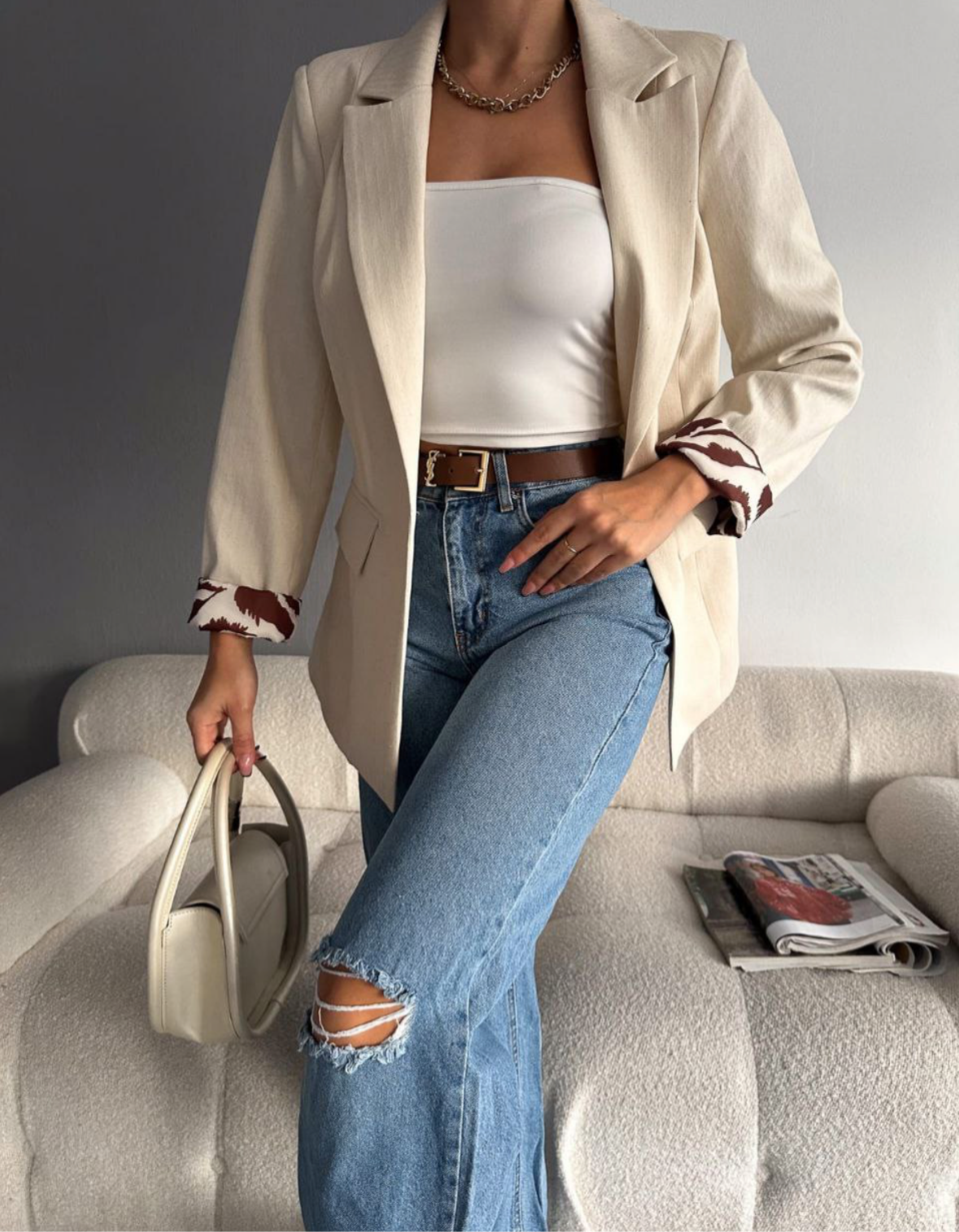 Blazer oversize zébré